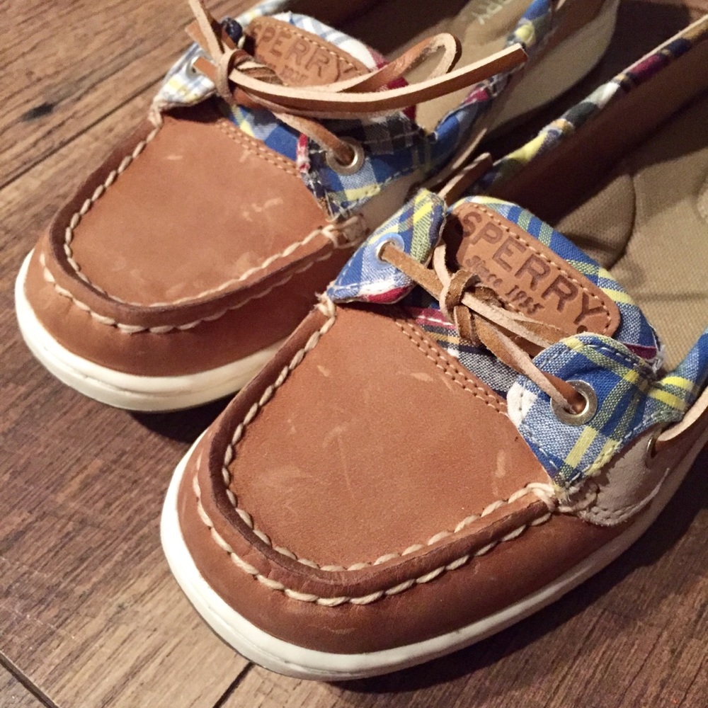 NWOB Sperry Angelfish Plaid Boat Shoe - Sz. 6.5